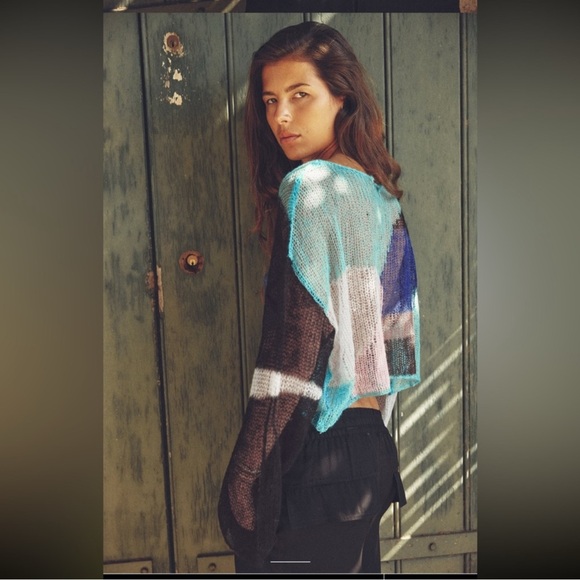 Zara Colorblock open knit sweater - Picture 2 of 4